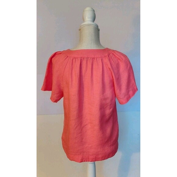 J.Crew Size XS 100% Linen Coral Tunic - Picture 3 of 8